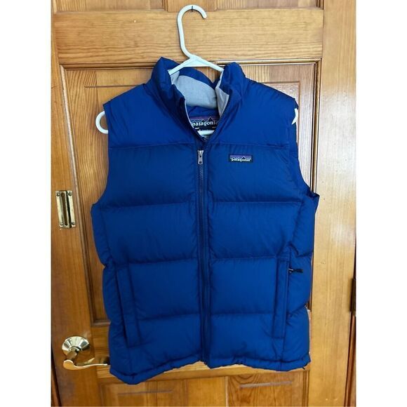 Men’s Patagonia Blue Down Puffer Fitz Roy Vest Small MTV - Picture 1 of 3